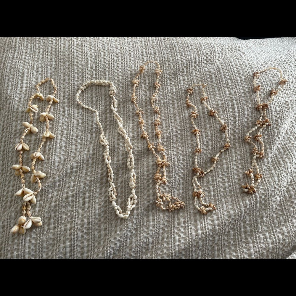 5 seashell necklaces